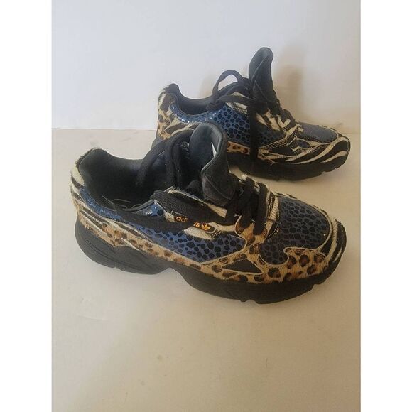 Adidas Falcon Out Loud Women's Multicolor Animal Print Lace-up Sneakers Size 7.5 - Picture 2 of 5